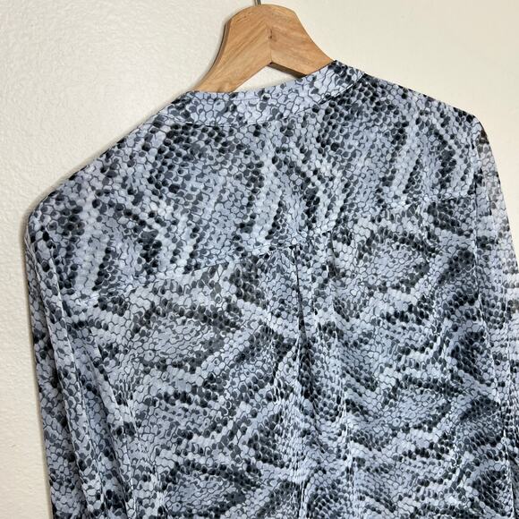 Banana Republic Black White Snake Print Blouse Small - Picture 7 of 10